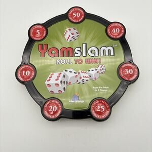 Yamslam Roll To Win Dice Game Classic Strategy Green Tin Metal Edition Box
